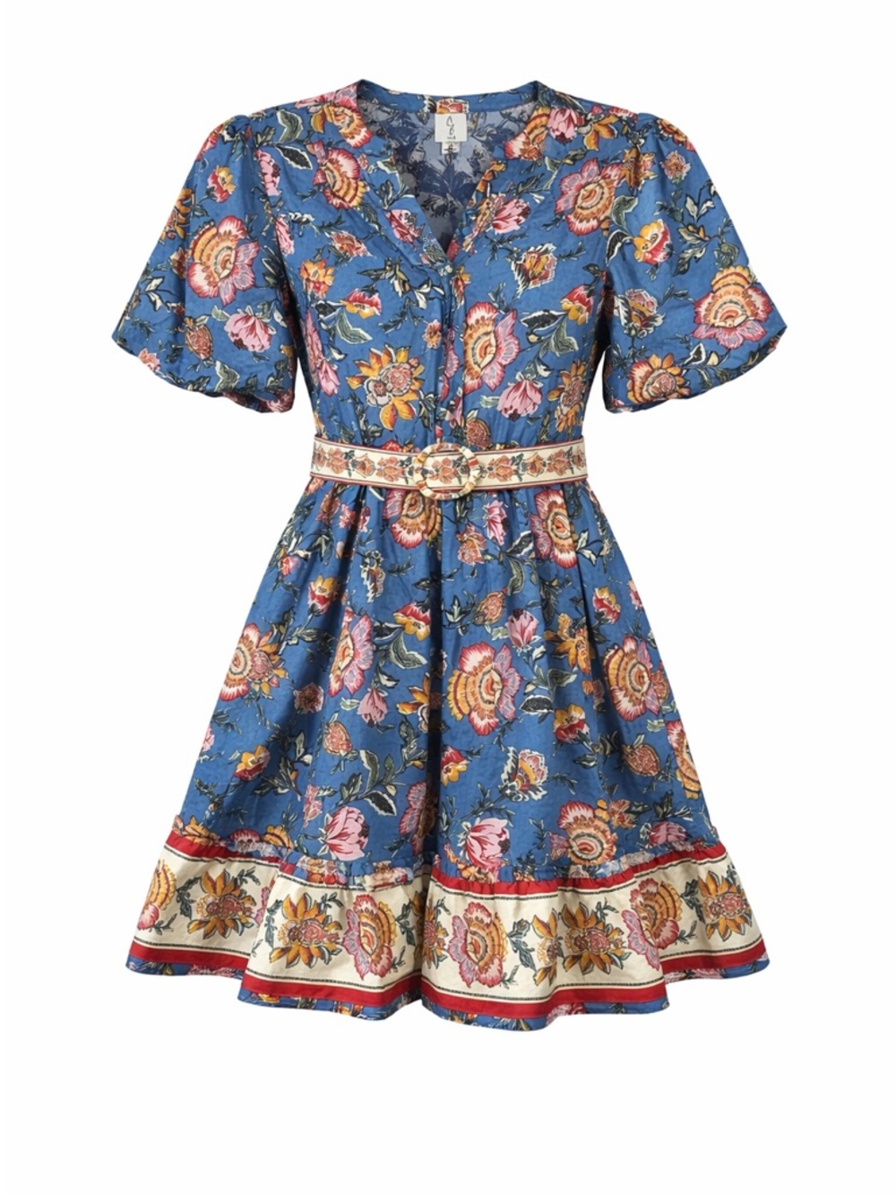 Joie Floral Belted Mini Dress Puff Sleeve Boho Cottagecore NWT Size 4